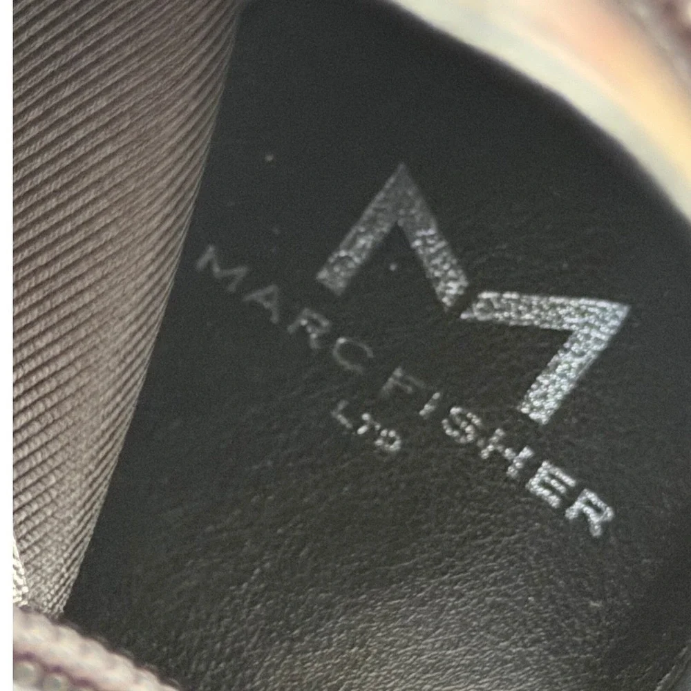 Marc Fisher LTD Black Over The Knee Boots Metal Tip Detail Size 6.5M NEW